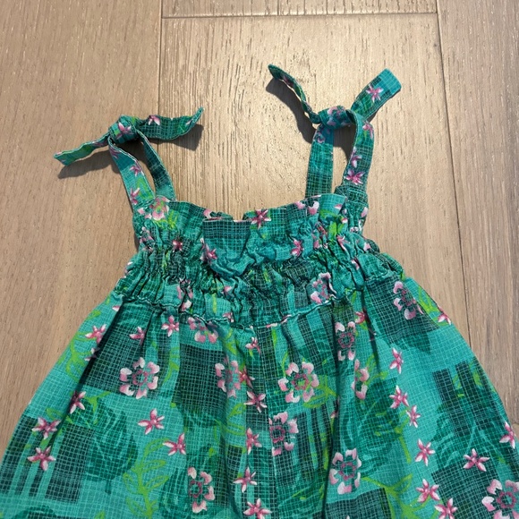 Vintage Disney Minnie Green Floral Sleeveless Romper for Girls Size 6M - Picture 3 of 7